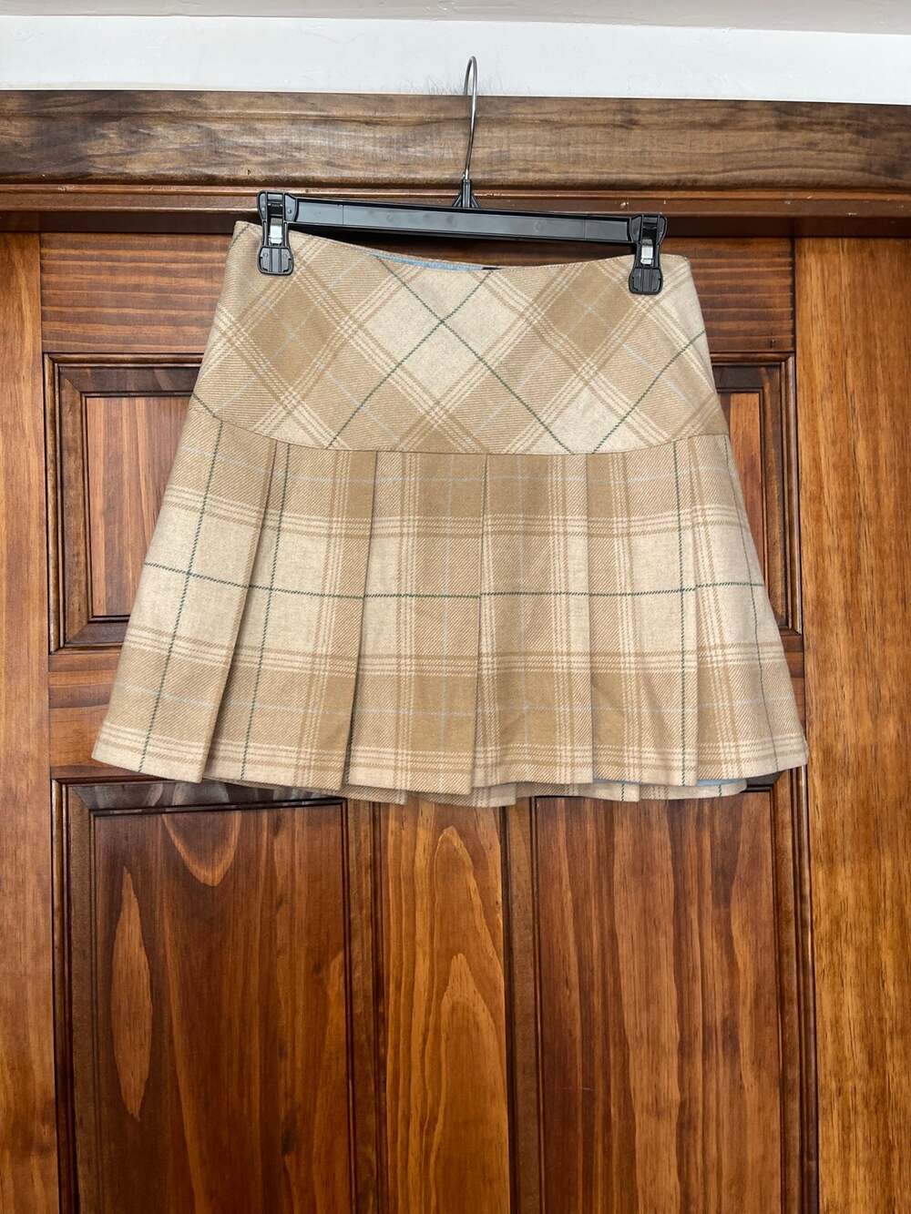 VTG Gap Plaid Pleated Wool blend Mini Skirt Academic Y2K Preppy Box Pleat size 4